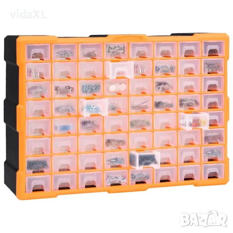 vidaXL Шкаф органайзер с 64 чекмеджета, 52x16x37,5 см, снимка 5 - Кутии за съхранение - 56146109