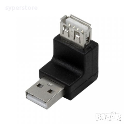 Преходник сединител USB2.0 Ъглов на 90° Мъжко - Женско Digital One SP01416 Adapter USB2.0
