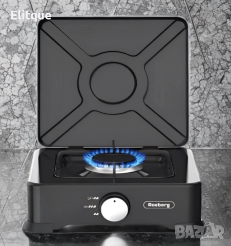 Газов единичен котлон с капак Rosberg, 30mbar\2.2kWh автоматично запалване, снимка 6 - Друга електроника - 52853519