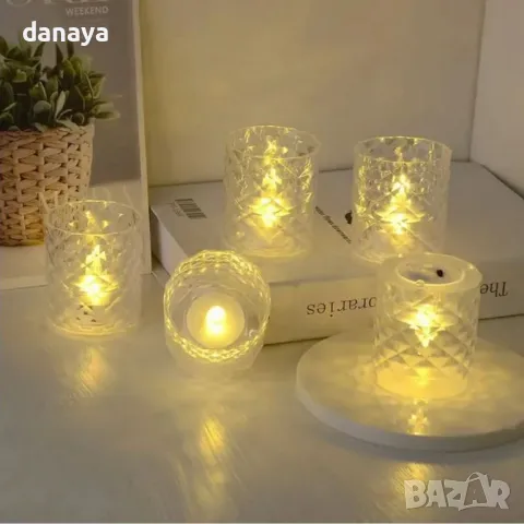 5430 Декоративна електронна свещ в кръгла форма, снимка 3 - Декорация за дома - 47849540