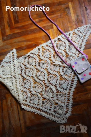 Ръчно изплетен красив шал, нов