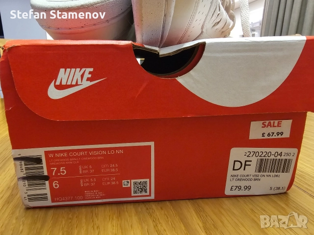 Нови дамски кецове Nike Court Vision номер 38.5, снимка 7 - Маратонки - 52860183