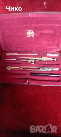 Стар комплект пергели, снимка 2 - Антикварни и старинни предмети - 52588092