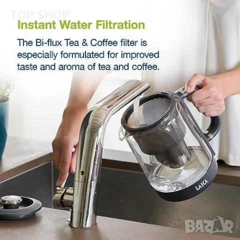 Нова Електрическа кана с воден филтър LAICA ISEO 1,5л за кафе чай кухня, снимка 2 - Кани - 49956814