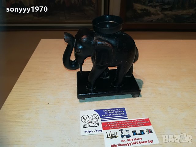 слон-свещник-внос франция-15х15х8см, снимка 12 - Антикварни и старинни предмети - 29497831