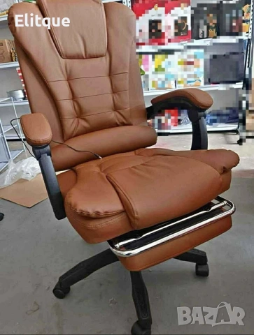 Ергономичен офис стол с лумбална опора от еко кожа – комфорт за дълги часове без болки, снимка 6 - Столове - 53088417