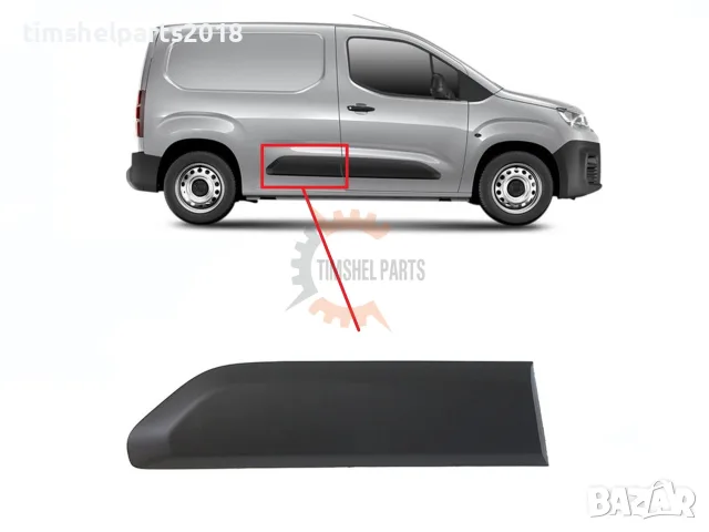 Покривна защитна лайстна, Задна врата за Berlingo, Partner, Doblo, Combo след 2018 - Дясна