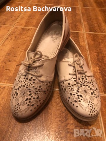 Бежеви обувки естествена кожа, 37 номер, снимка 4 - Дамски ежедневни обувки - 29731876