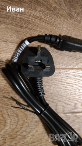 Захранващ кабел за компютър/монитор английски стандарт., снимка 2 - Кабели и адаптери - 38055446