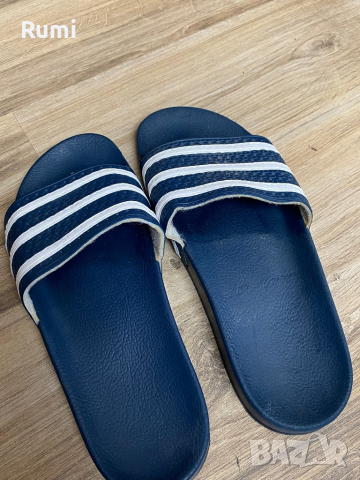 Оригинални тъмно сини класически чехли Adidas ! 42 н, снимка 4 - Мъжки чехли - 44573604