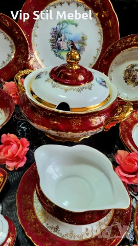 Баварски сервиз за хранене с 24К позлата , снимка 3 - Сервизи - 54236079