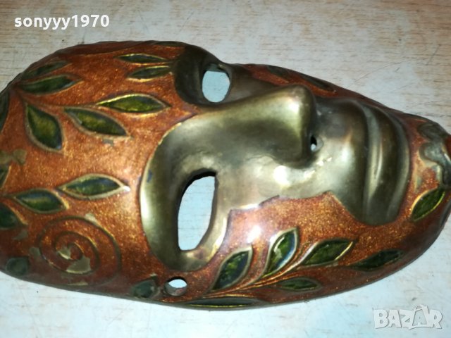 МАСКА МАСИВНА-МЕД МЕСИНГ ОТ ФРАНЦИЯ 1112212027, снимка 2 - Антикварни и старинни предмети - 35108264