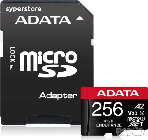 ФЛАШ КАРТА MicroSD 256GB Adata + SD адаптер клас 10 UHS-I V30 4K, снимка 1 - Карти памет - 47801354