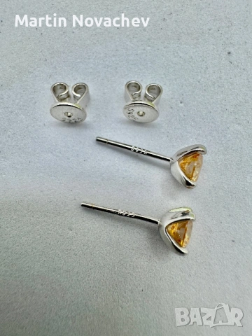 Сребърни обеци с мойсанит (Диамант) 1 карат, снимка 5 - Обеци - 54090969