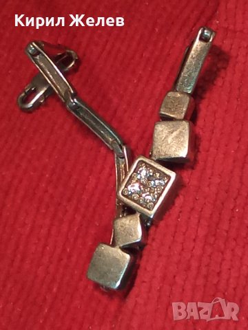 АРИСТОКРАТИЧНА СРЕБЪРНА АРТ ГРИВНА СРЕБРО925 Част От КОМЛЕКТ ИНКРУСТИРАНО с ФАСЕТИРАНИ ЦИРКОНИ 33156