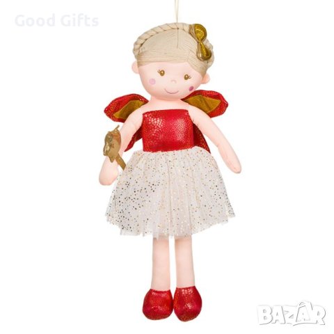 Кукла Коледен ангел със златни блестящи крила, 62 см
