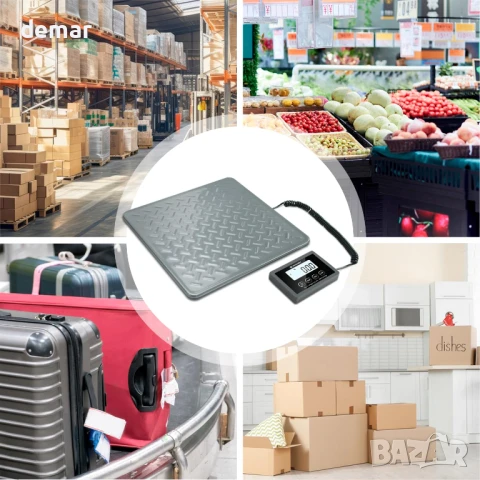 UNIWEIGH 200 кг, Цифрова везна за пощенски пратки, батерии и USB, сива, снимка 7 - Друга електроника - 50791404