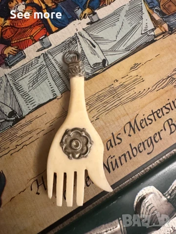 Mедальон азиатския символ ръката Фатима слонова кост