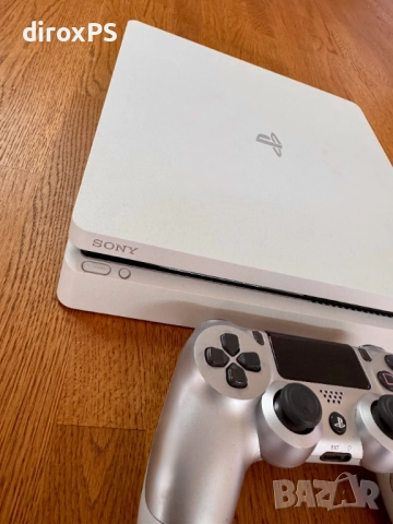 PS4 / PlayStation 4 Slim White – Добро състояние + Подарък!