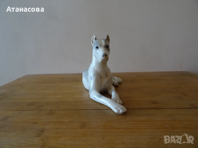 Порцеланова фигура Куче Дог ЛФЗ 1960 г, снимка 4 - Статуетки - 53892790