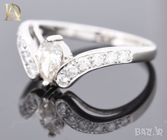 Нов Златен Пръстен с 0.86кт Естествени Диаманти, снимка 3 - Пръстени - 42862961