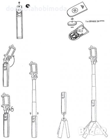 Селфи стик 2в1 Статив,Телескопичен 18-81сантиметра, Дистанционно, снимка 3 - Селфи стикове, аксесоари - 39649216