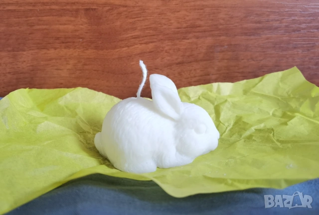 Три свещи с формата на зайче, мида и снежен човек, снимка 2 - Декорация за дома - 54169634