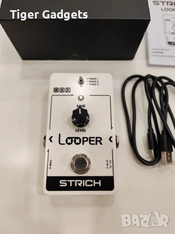 Looper педал STRICH за китара 90 мин запис 3 лупа USB-C, снимка 5 - Китари - 54194748