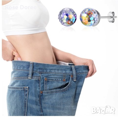 F8 Магнетични сребърни обеци за Отслабване проба 925, снимка 2 - Обеци - 42470961