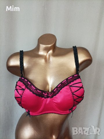 Hunkemuller 85 D Сатенен червен сутиен, снимка 3 - Бельо - 36688745