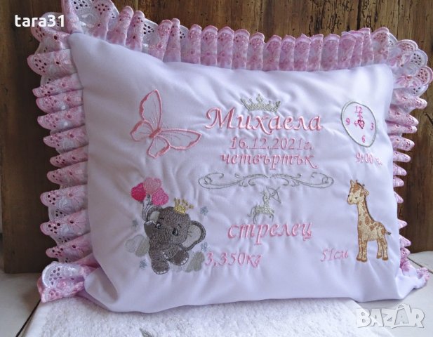 Бродирана бебешка калъфка с възглавничка, снимка 2 - Спално бельо и завивки - 33724408