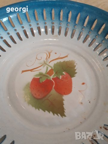 Ретро метална емайлирана фруктиера , снимка 2 - Антикварни и старинни предмети - 31978516