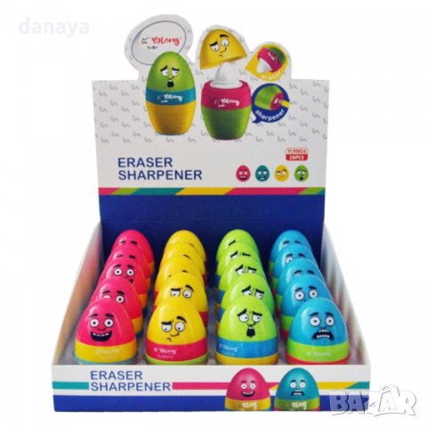 2389 Острилка с гума и контейнер Забавно яйце, снимка 7 - Ученически пособия, канцеларски материали - 34028691