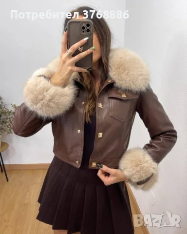 Кожено яке с уникален пух, снимка 3 - Други - 55879857
