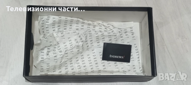 Оригинални официални мъжки обувки Andrews Андрюс 43 номер от естествена кожа, в черен цвят, снимка 10 - Официални обувки - 52867544