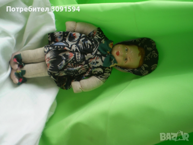 Стара кукла лице папиемаше тяло плат , снимка 7 - Колекции - 51735214