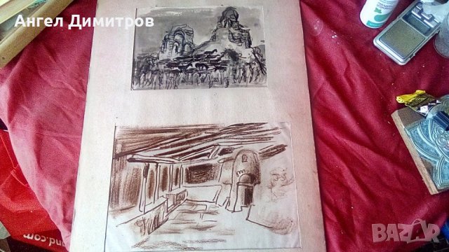 Мони Аладжемов два акварела , снимка 1