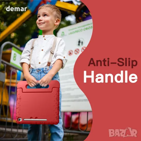 Детски калъф JETech за Samsung Galaxy Tab S9 11-инчов, червен, снимка 3 - Таблети - 50034755