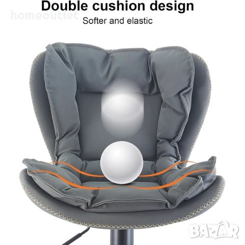 ПРОМОЦИЯ Въртящ се бар стол с регулируема височина и облегалка, к-т от 2бр CLIPOP C-K-BS-A0361GY, снимка 4 - Столове - 51962940