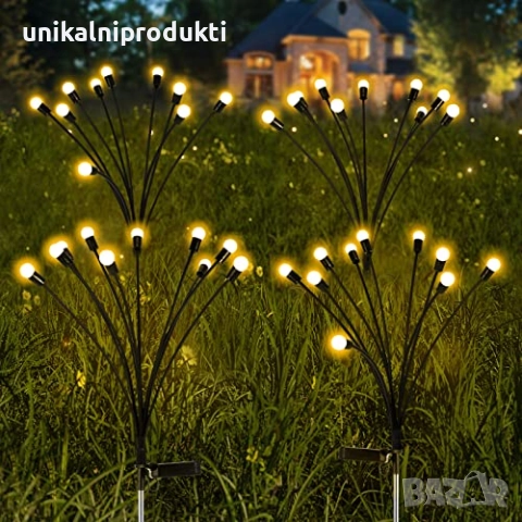 Светещ соларен коледен храст 70 см – 10 топки, ефект „мигане“, снимка 2 - Лед осветление - 52240768
