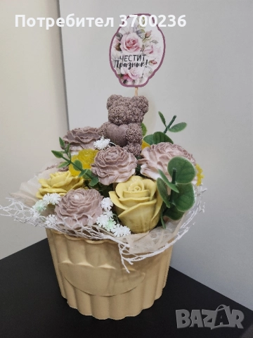 Букети / аранжировки от сапунени цветя/рози, снимка 3 - Подаръци за жени - 52183956