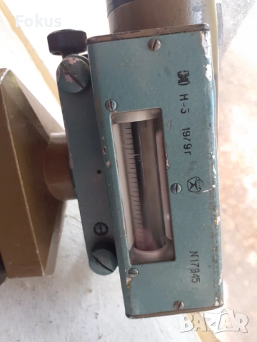 Стар военен уред бусола мерник нивелир, снимка 6 - Антикварни и старинни предмети - 53363763