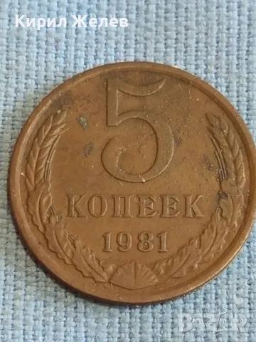 Стара монета 5 копейки 1981г. СССР рядка за КОЛЕКЦИЯ ДЕКОРАЦИЯ 37816, снимка 2 - Нумизматика и бонистика - 48205688