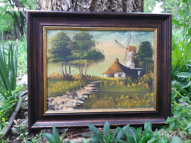 Красива Стара Картина Прованс Живопис Маслени Бои на Платно