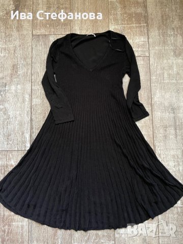 Нова черна ежедневно елегантна рокля рипс рипсена еластична разкроена свободен модел, снимка 8 - Рокли - 42607919