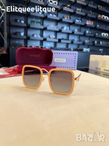 очила с черен обикновен калъф и Ув защита Gucci off white, снимка 14 - Слънчеви и диоптрични очила - 52240841