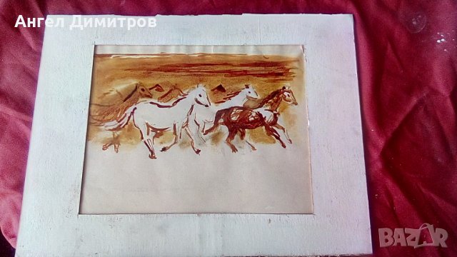 Мони Аладжемов картина акварел , снимка 1