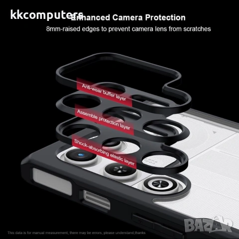 XUNDD Прозрачен Калъф за ZTE nubia RedMagic 11 Air 5G - TPU+Акрил, Airbag, 0.8mm защита, Черен, снимка 7 - Калъфи, кейсове - 53945038