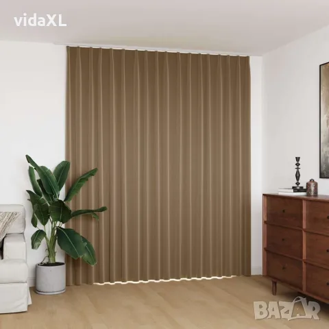 vidaXL Затъмняваща завеса с куки, таупе, 290x245 см, снимка 2 - Пердета и завеси - 56146041
