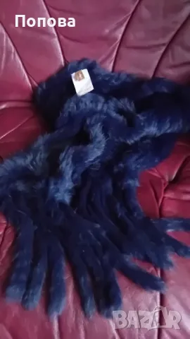 "Combipel" шал естествен косъм/тъмно син/, снимка 2 - Шалове - 47819407